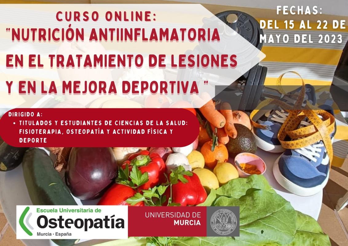 Curso de Nutrición Antiinflamatoria en el Tratamiento de las Lesiones y la Mejora Deportiva