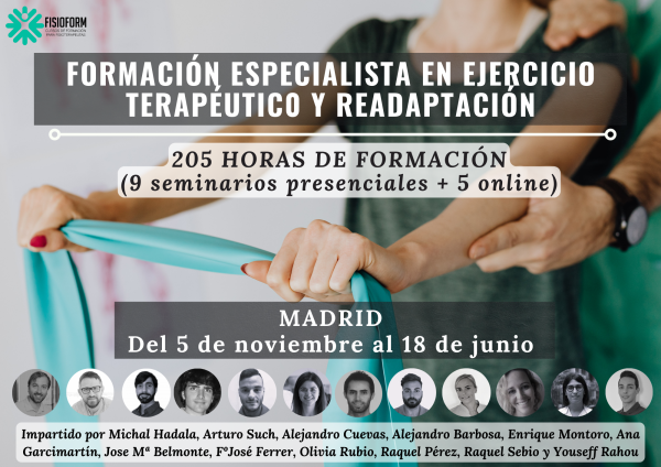 Formación Especialista en Ejercicio Terapéutico y Readaptación (MADRID) 2022-23 Formación Especialista en Ejercicio Terapéutico y Readaptación (MADRID) 2022-23