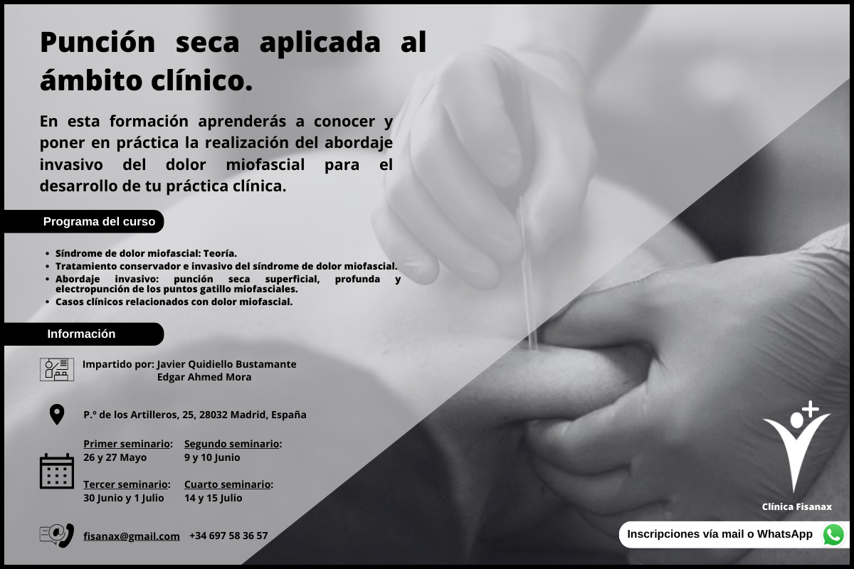 Curso de Punción Seca aplicado al ámbito clínico