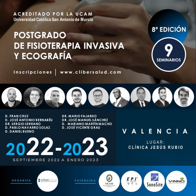 Postgrado Fisioterapia Invasiva y Ecografia Valencia. Titulo Propio UCAM.  Curso Acreditado.