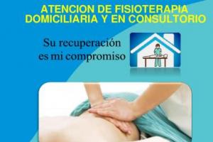 Atención de Fisioterapia domiciliaria y en consultorio.