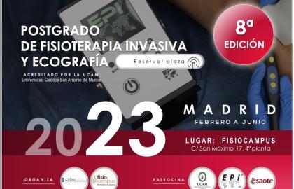 Postgrado Fisioterapia Invasiva y Ecografia Madrid. Titulo Propio UCAM-2023.  Curso Acreditado.