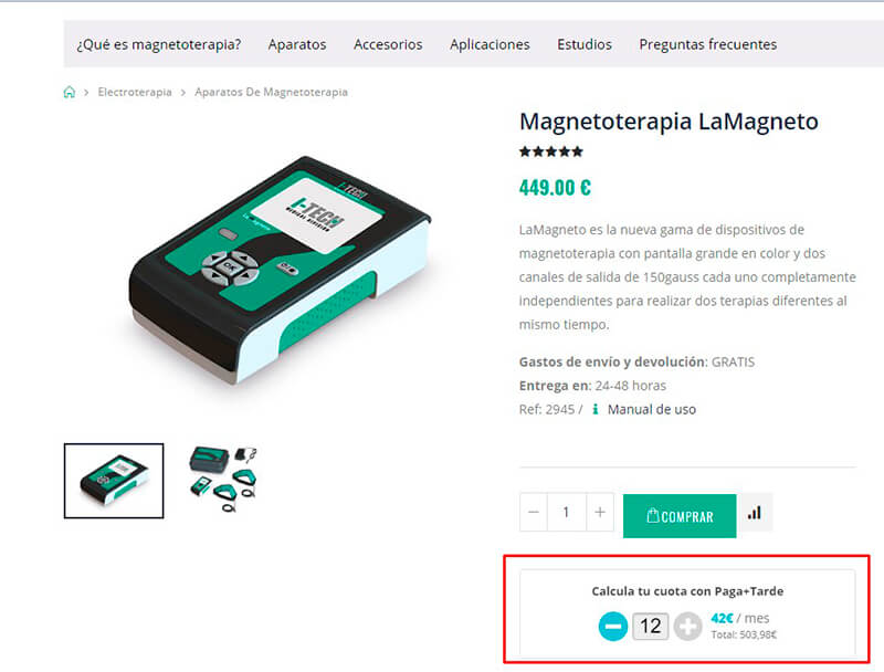Cómo pagar a plazos un equipo de magnetoterapia I-Tech. 